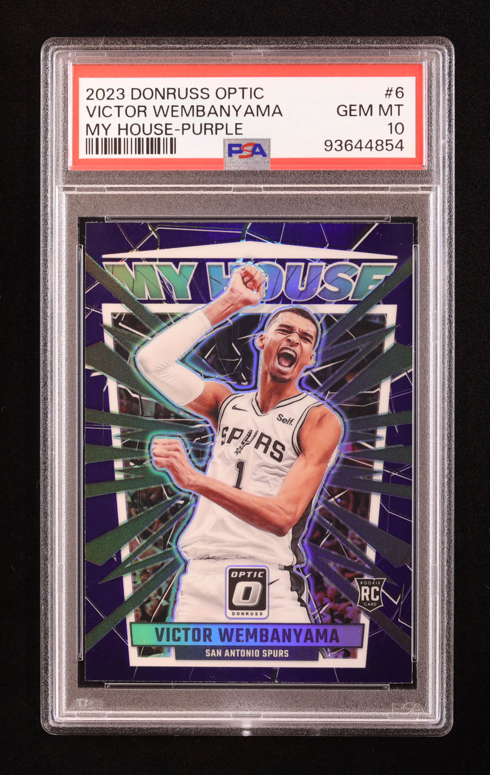 Victor Wembanyama 2023-24 Donruss Optic My House Purple #6 RC (PSA 10) at PristineAuction.com Victor Wembanyama 2023-24 Donruss Optic My House Purple #6 RC (PSA 10) at PristineAuction.com