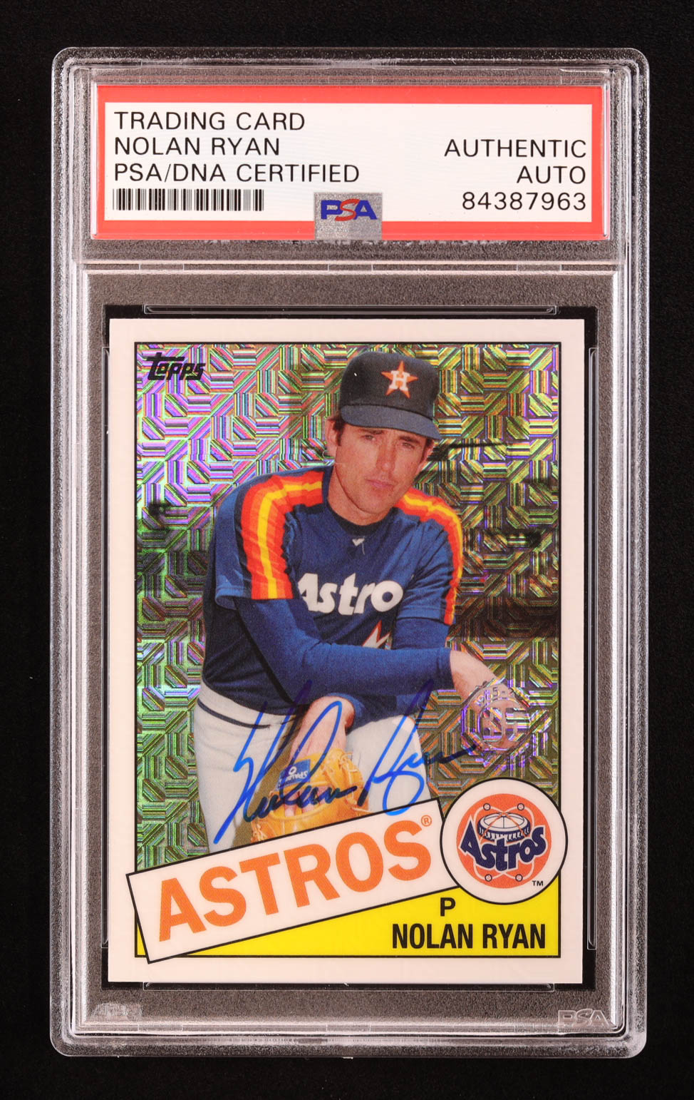 Nolan Ryan Signed 2020 Topps '85 Topps Silver Pack Chrome #85C15 (PSA) at PristineAuction.com Nolan Ryan Signed 2020 Topps '85 Topps Silver Pack Chrome #85C15 (PSA) at PristineAuction.com