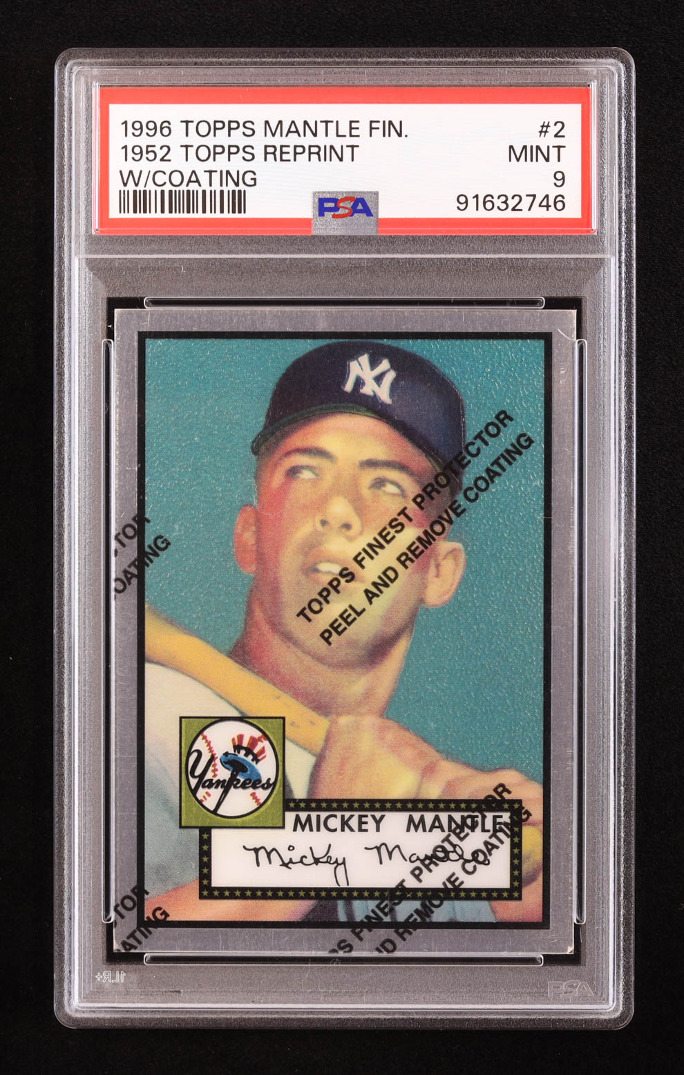 Mickey Mantle 1996 Topps Mantle Finest #2 / 1952 Topps (PSA 9) at PristineAuction.com Mickey Mantle 1996 Topps Mantle Finest #2 / 1952 Topps (PSA 9) at PristineAuction.com