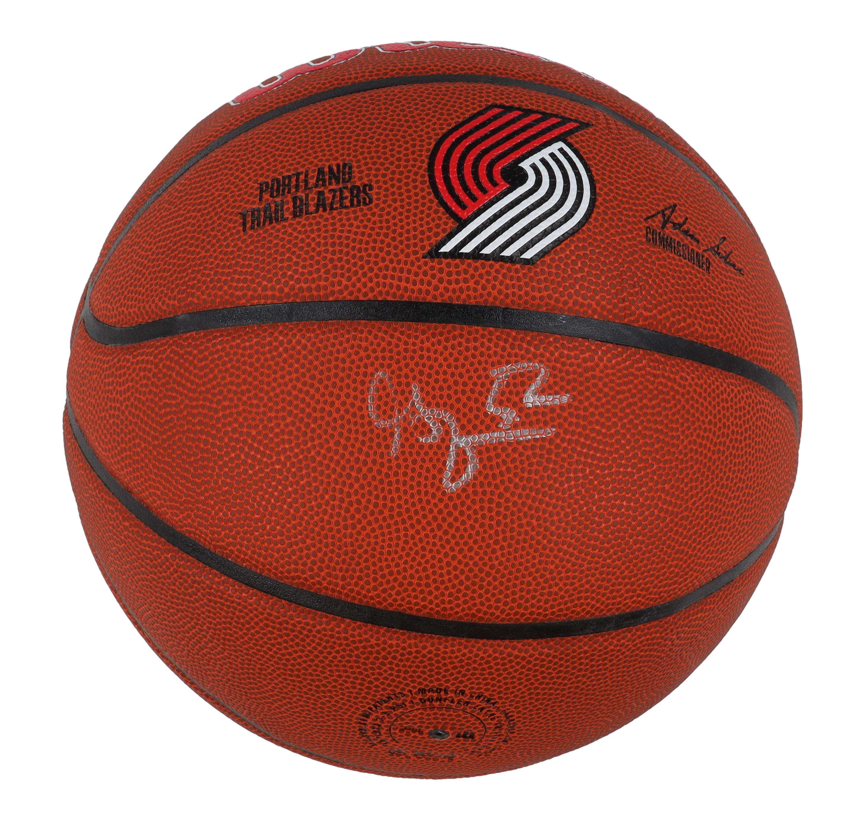 Greg Oden Signed Trail Blazers Logo NBA Basketball (Schwartz) at PristineAuction.com Greg Oden Signed Trail Blazers Logo NBA Basketball (Schwartz) at PristineAuction.com