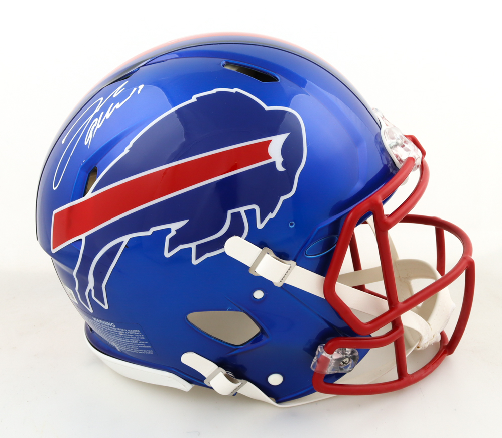 Josh Allen Signed Bills Full-Size Authentic On-Field Flash Alternate Speed Helmet (Beckett) at PristineAuction.com Josh Allen Signed Bills Full-Size Authentic On-Field Flash Alternate Speed Helmet (Beckett) at PristineAuction.com