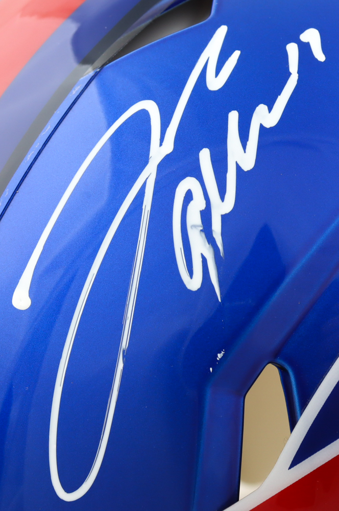 Josh Allen Signed Bills Full-Size Authentic On-Field Flash Alternate Speed Helmet (Beckett) at PristineAuction.com Josh Allen Signed Bills Full-Size Authentic On-Field Flash Alternate Speed Helmet (Beckett) at PristineAuction.com