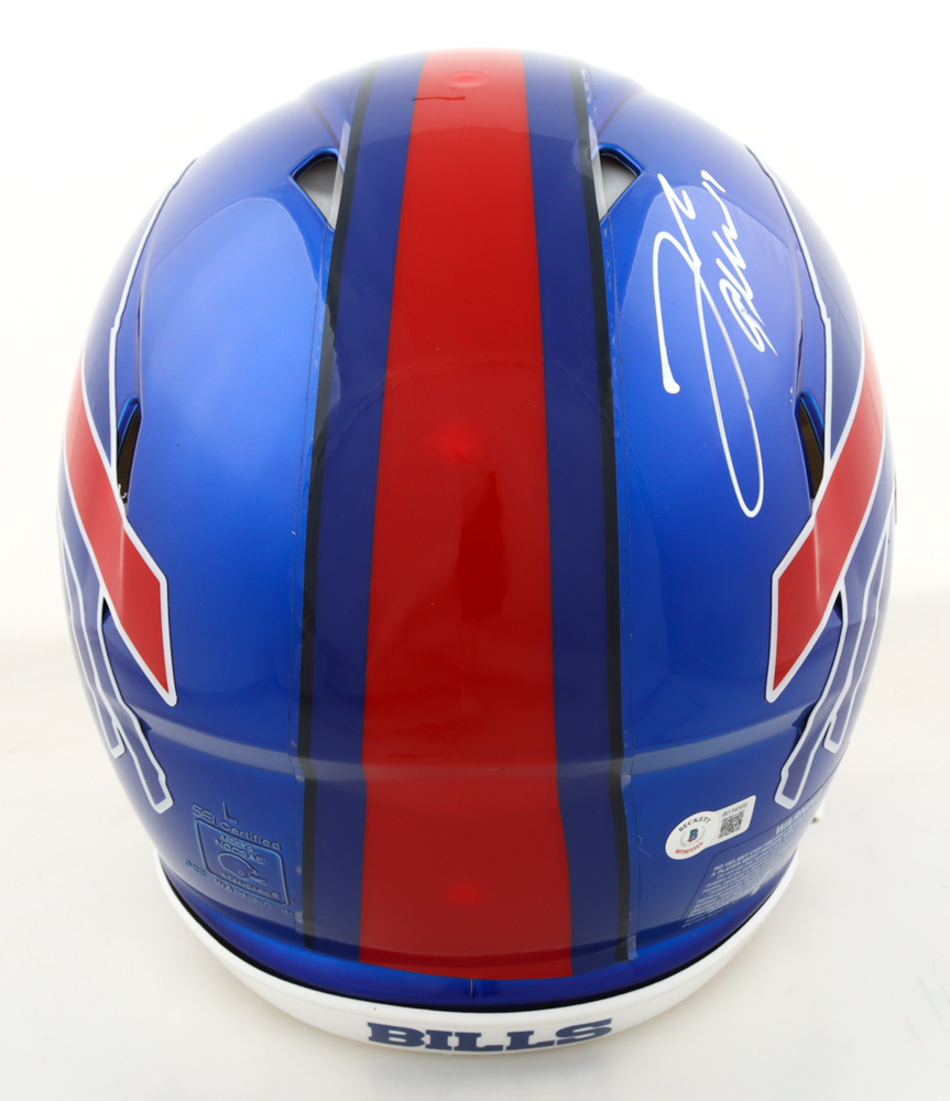 Josh Allen Signed Bills Full-Size Authentic On-Field Flash Alternate Speed Helmet (Beckett) at PristineAuction.com Josh Allen Signed Bills Full-Size Authentic On-Field Flash Alternate Speed Helmet (Beckett) at PristineAuction.com