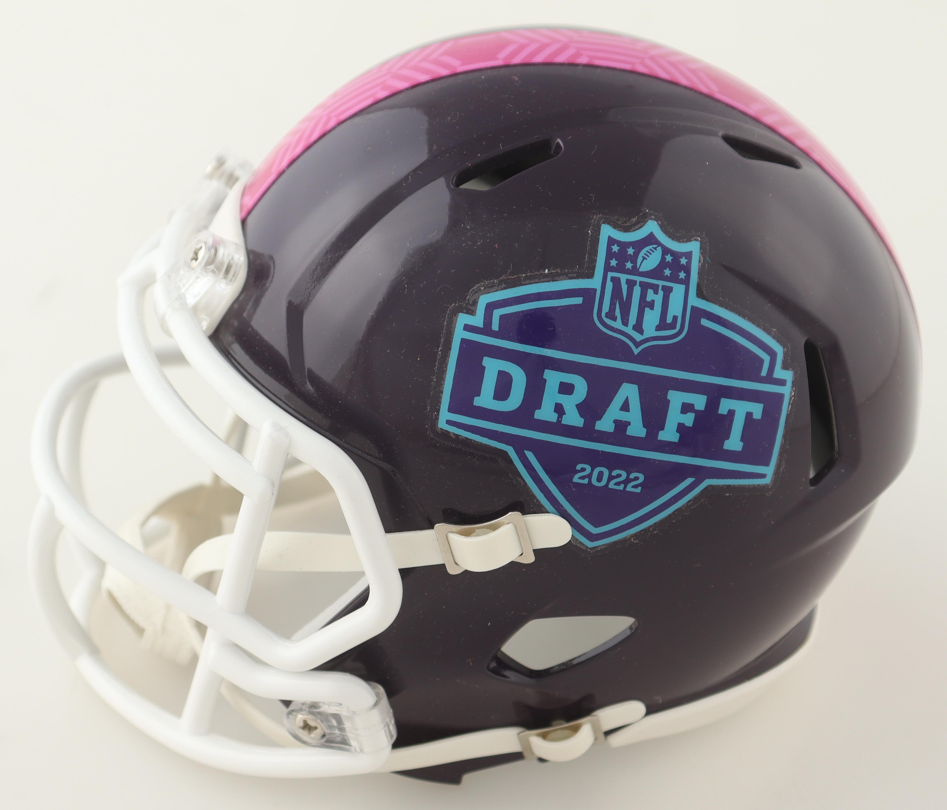 Garrett Wilson Signed 2022 NFL Draft Logo Speed Mini Helmet (Fanatics ...