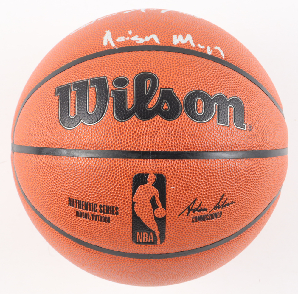 Gary Payton & Shawn Kemp Signed NBA Basketball Inscribed "The Glove" & "Reign Man" (Schwartz) at PristineAuction.com Gary Payton & Shawn Kemp Signed NBA Basketball Inscribed "The Glove" & "Reign Man" (Schwartz) at PristineAuction.com