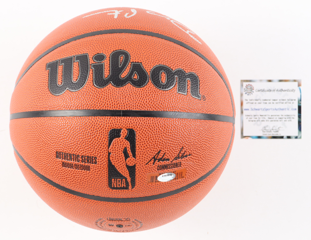 Gary Payton & Shawn Kemp Signed NBA Basketball Inscribed "The Glove" & "Reign Man" (Schwartz) at PristineAuction.com Gary Payton & Shawn Kemp Signed NBA Basketball Inscribed "The Glove" & "Reign Man" (Schwartz) at PristineAuction.com