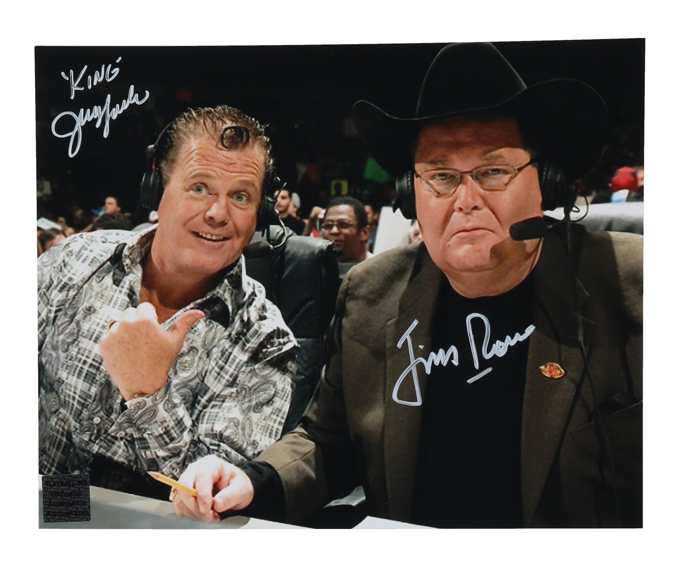 Jerry "The King" Lawler & Jim Ross Signed WWE 8x10 Photo (Playball Ink) at PristineAuction.com Jerry "The King" Lawler & Jim Ross Signed WWE 8x10 Photo (Playball Ink) at PristineAuction.com