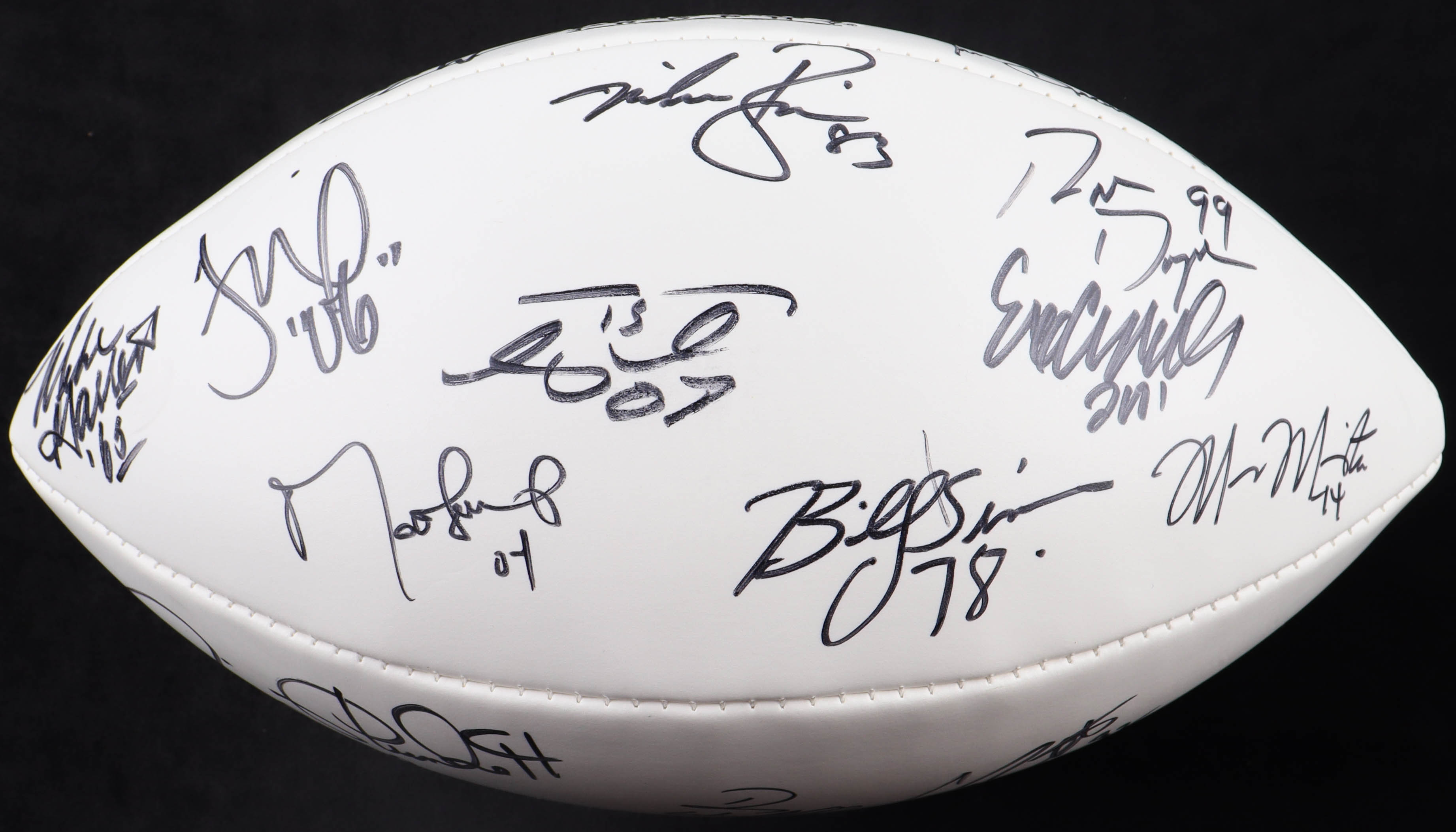 Heisman Trophy Winners Commemorative Football Signed by (20) with Johnny Rodgers, George Rogers, Tony Dorsett, Tim Brown with Trophy Year Inscriptions (Beckett) at PristineAuction.com Heisman Trophy Winners Commemorative Football Signed by (20) with Johnny Rodgers, George Rogers, Tony Dorsett, Tim Brown with Trophy Year Inscriptions (Beckett) at PristineAuction.com