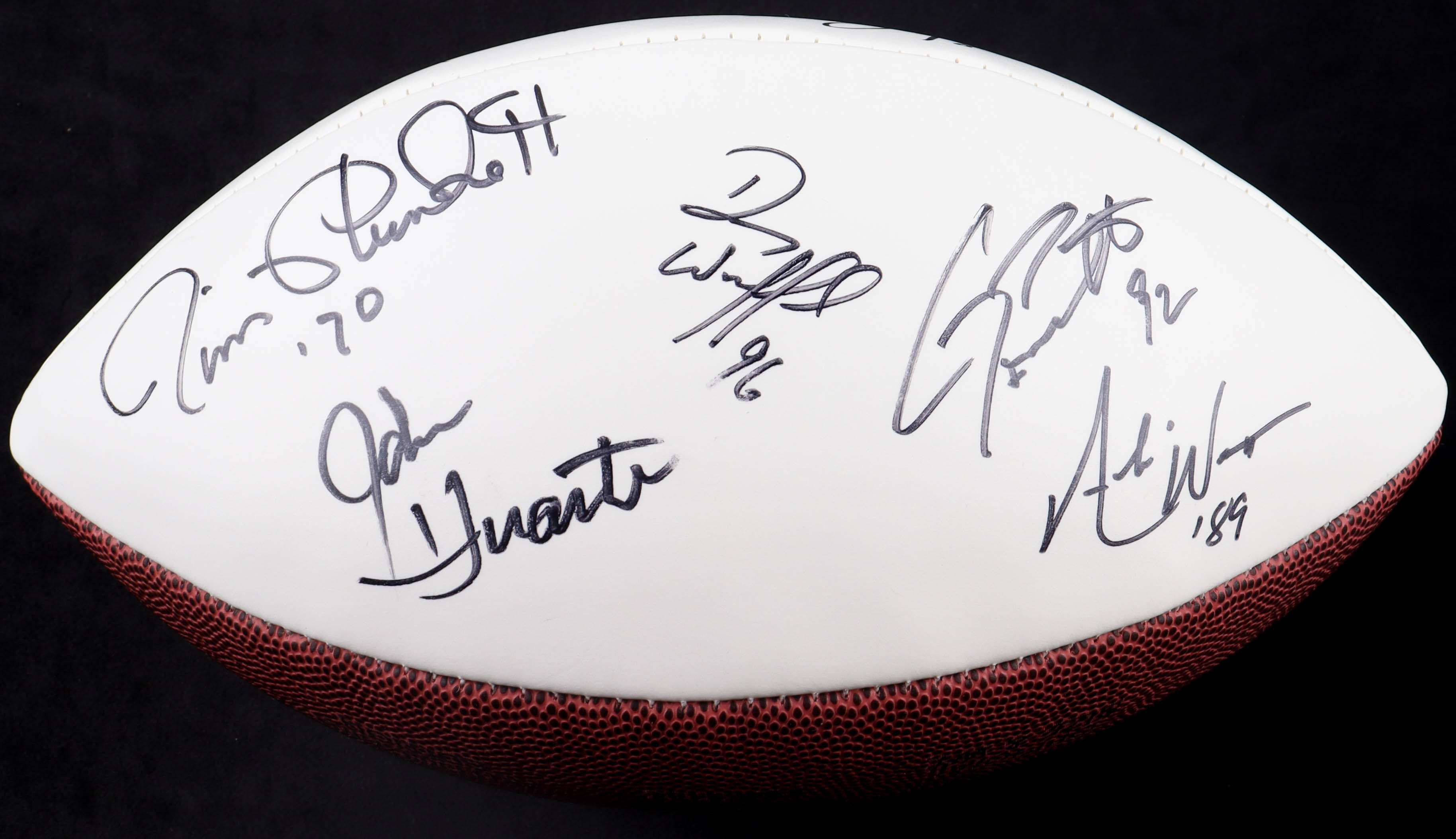 Heisman Trophy Winners Commemorative Football Signed by (20) with Johnny Rodgers, George Rogers, Tony Dorsett, Tim Brown with Trophy Year Inscriptions (Beckett) at PristineAuction.com Heisman Trophy Winners Commemorative Football Signed by (20) with Johnny Rodgers, George Rogers, Tony Dorsett, Tim Brown with Trophy Year Inscriptions (Beckett) at PristineAuction.com