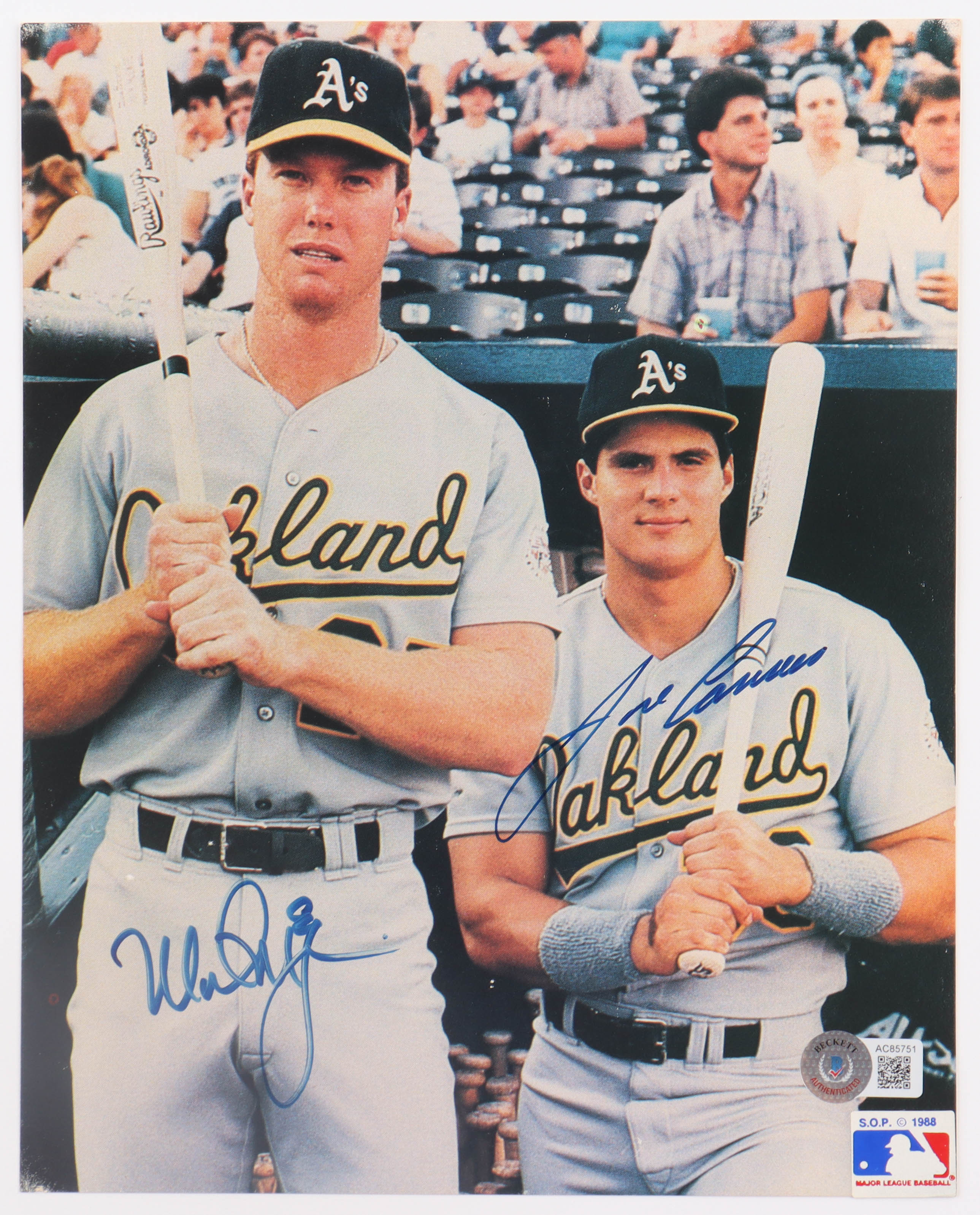 Mark McGwire & Jose Canseco Signed Athletics 8x10 Photo (Beckett