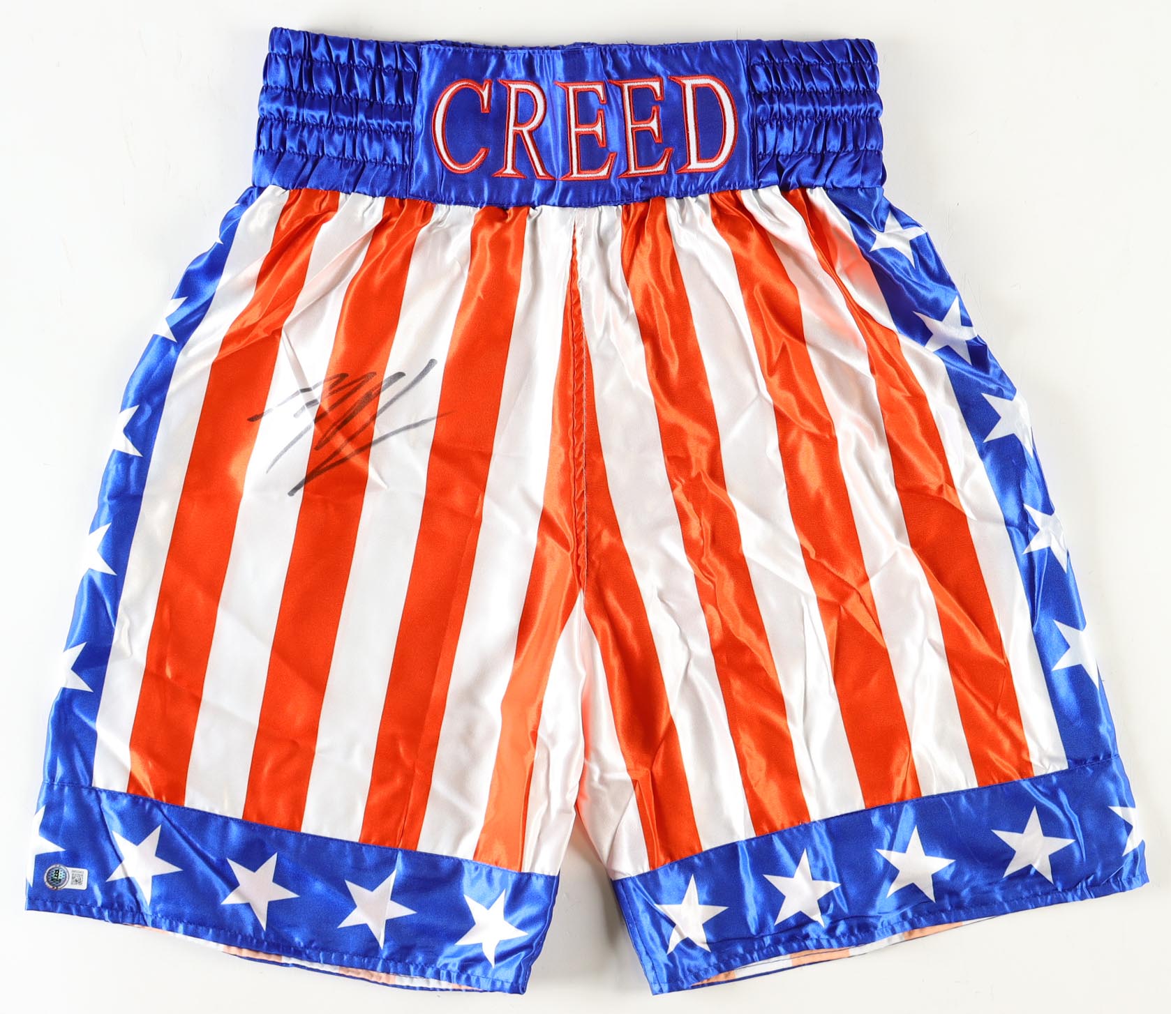 Michael B. Jordan Signed "Creed" Boxing Trunks (Beckett) at PristineAuction.com Michael B. Jordan Signed "Creed" Boxing Trunks (Beckett) at PristineAuction.com