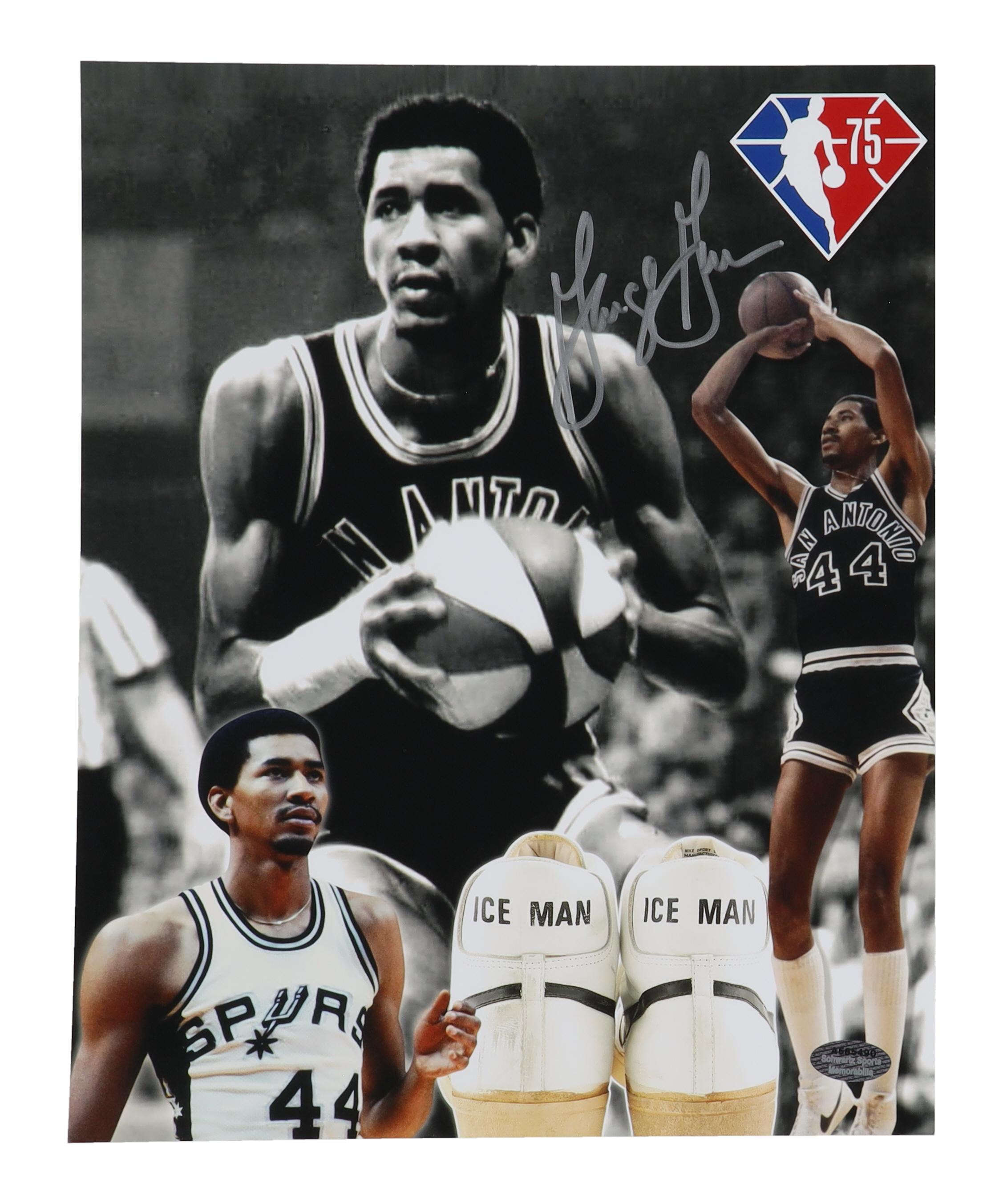 George Gervin Signed Spurs 8x10 Photo (Schwartz) at PristineAuction.com George Gervin Signed Spurs 8x10 Photo (Schwartz) at PristineAuction.com