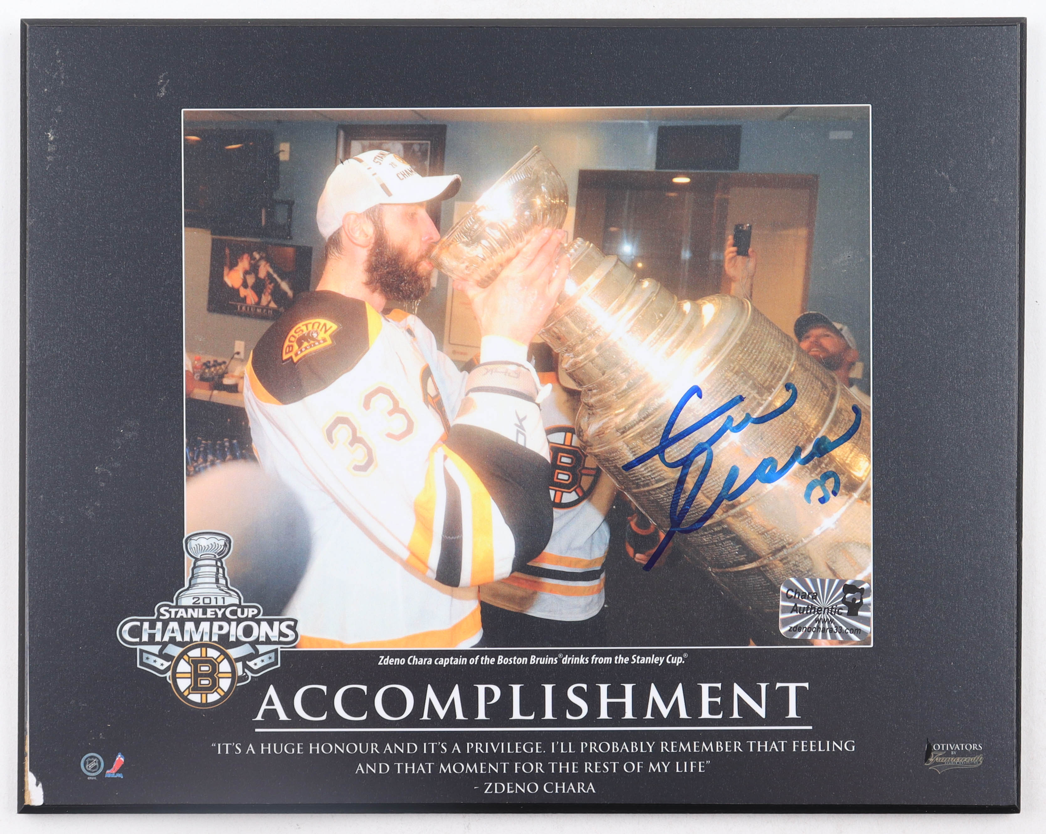 Zdeno Chara Signed Bruins Photo Plaque (Chara) at PristineAuction.com Zdeno Chara Signed Bruins Photo Plaque (Chara) at PristineAuction.com