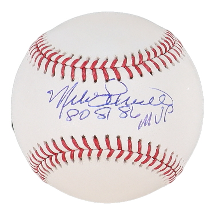 Mike Schmidt Signed OML Baseball Inscribed "80, 81, 86 MVP" (Fanatics & MLB) at PristineAuction.com Mike Schmidt Signed OML Baseball Inscribed "80, 81, 86 MVP" (Fanatics & MLB) at PristineAuction.com