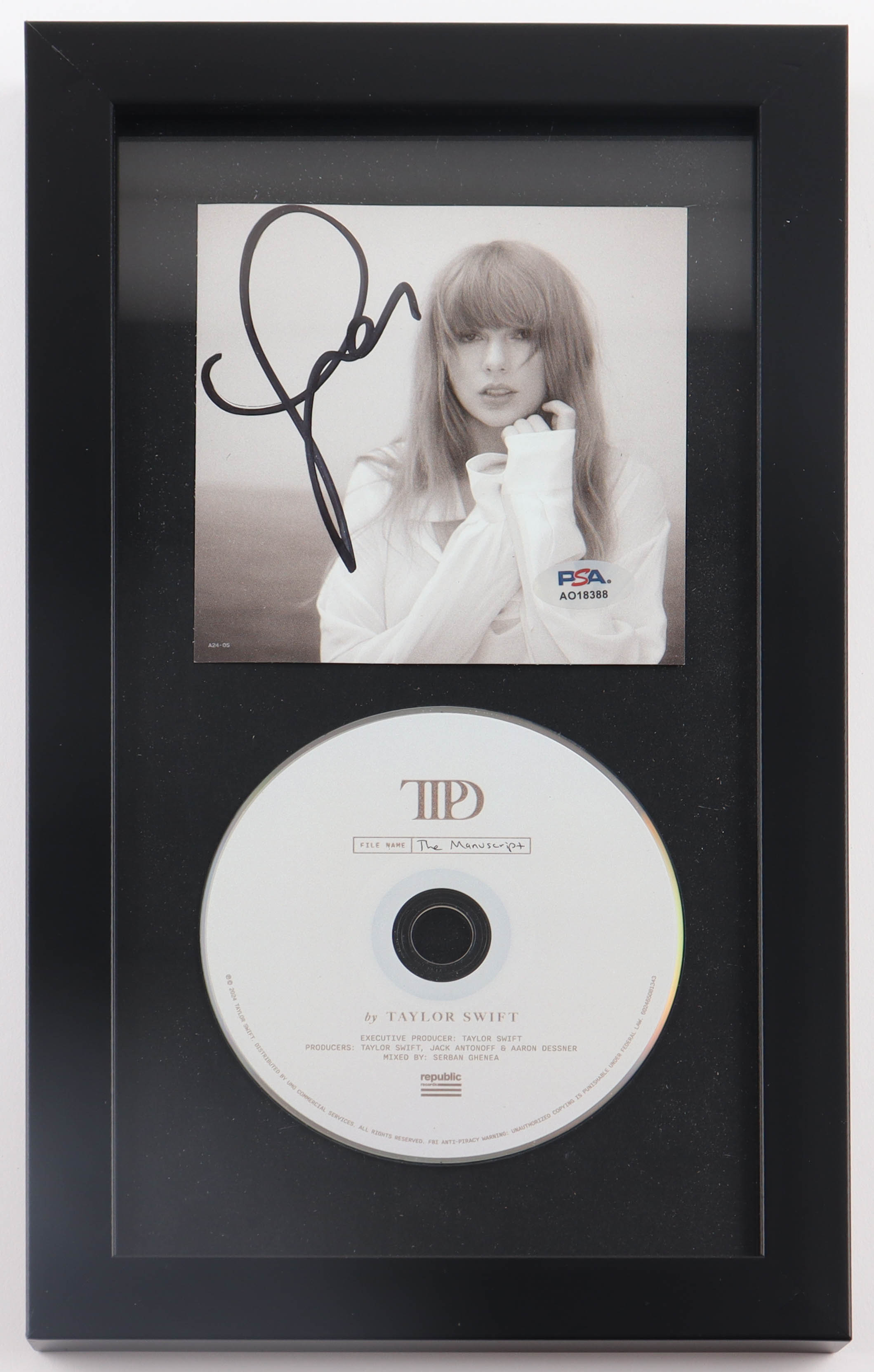 Taylor Swift Signed Custom Framed "The Tortured Poets Department" CD Album Insert Display With Disc (PSA) at PristineAuction.com Taylor Swift Signed Custom Framed "The Tortured Poets Department" CD Album Insert Display With Disc (PSA) at PristineAuction.com