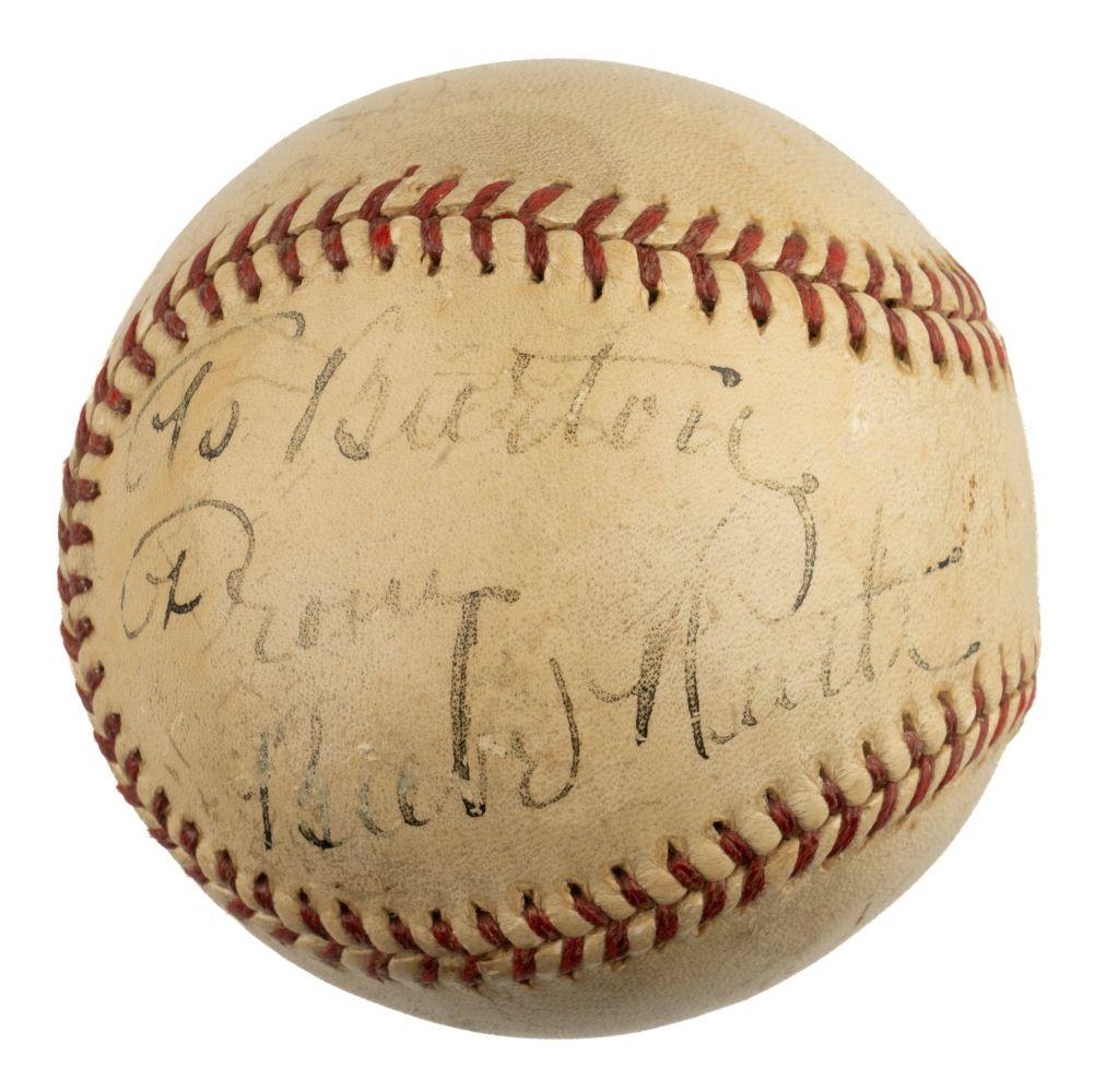 Babe Ruth Signed ONL Baseball with Inscription (JSA) at PristineAuction.com Babe Ruth Signed ONL Baseball with Inscription (JSA) at PristineAuction.com