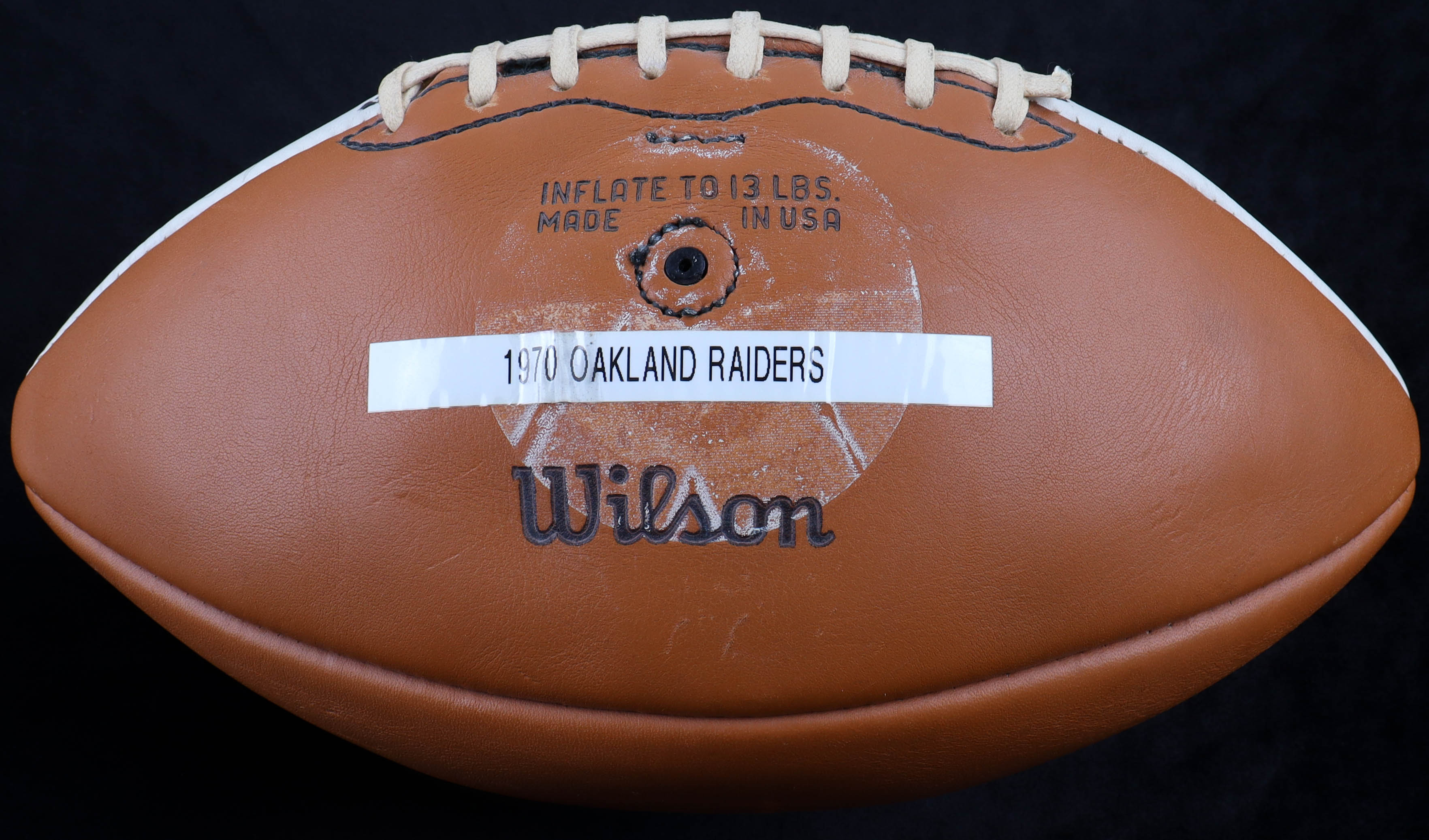 1970 Raiders Wilson Football Signed by (33) with Carl Weathers, Art Shell, Gene Upshaw, Ken Stabler (Beckett) at PristineAuction.com 1970 Raiders Wilson Football Signed by (33) with Carl Weathers, Art Shell, Gene Upshaw, Ken Stabler (Beckett) at PristineAuction.com