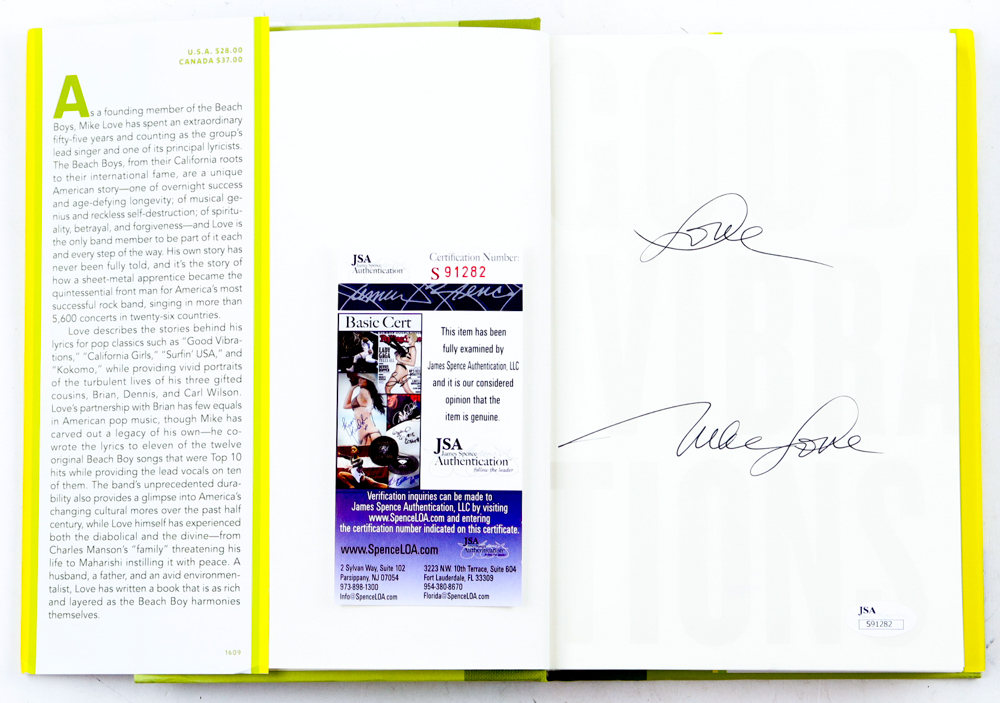 Mike Love Signed "Good Vibrations: My Life As A Beach Boy" Hardcover Book Inscribed "Love" (JSA) at PristineAuction.com Mike Love Signed "Good Vibrations: My Life As A Beach Boy" Hardcover Book Inscribed "Love" (JSA) at PristineAuction.com