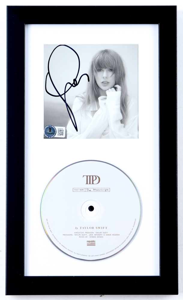 Taylor Swift Signed "The Tortured Poets Department" Custom Framed CD Album Insert Display With Disc (Beckett) at PristineAuction.com Taylor Swift Signed "The Tortured Poets Department" Custom Framed CD Album Insert Display With Disc (Beckett) at PristineAuction.com