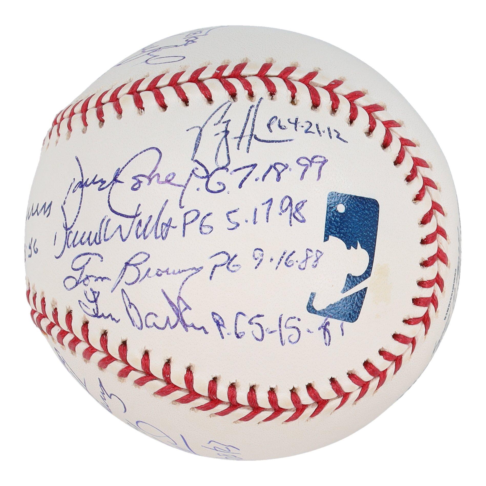 Perfect Game Pitchers OML Baseball Signed & Inscribed by (17) With Sandy Koufax, Randy Johnson, Roy Halladay, Don Larsen, David Cone, David Wells, Felix Hernandez (Beckett) at PristineAuction.com Perfect Game Pitchers OML Baseball Signed & Inscribed by (17) With Sandy Koufax, Randy Johnson, Roy Halladay, Don Larsen, David Cone, David Wells, Felix Hernandez (Beckett) at PristineAuction.com