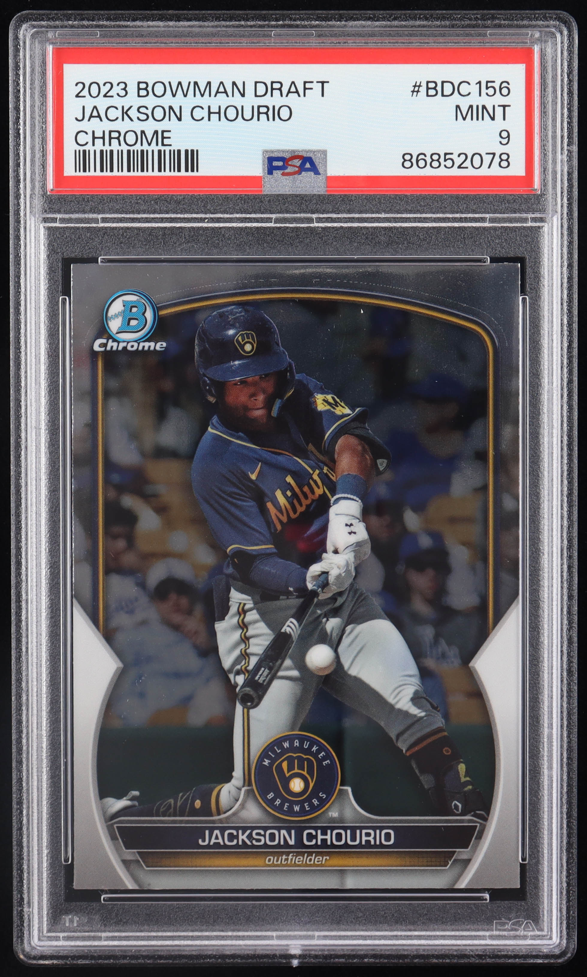 Jackson Chourio 2023 Bowman Chrome Draft #BDC156 RC (PSA 9) at PristineAuction.com Jackson Chourio 2023 Bowman Chrome Draft #BDC156 RC (PSA 9) at PristineAuction.com