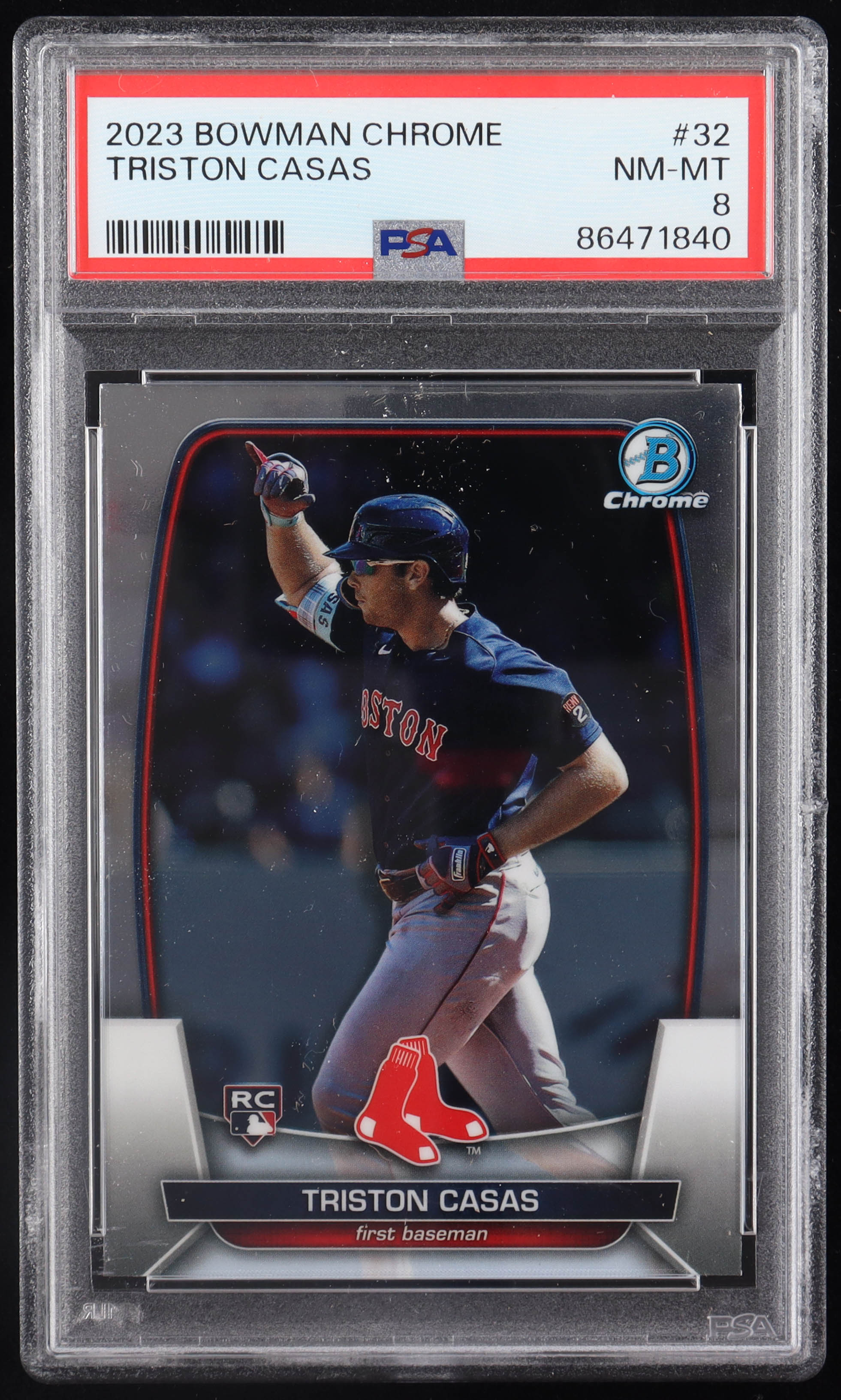 Triston Casas 2023 Bowman Chrome #32 RC (PSA 8) at PristineAuction.com Triston Casas 2023 Bowman Chrome #32 RC (PSA 8) at PristineAuction.com