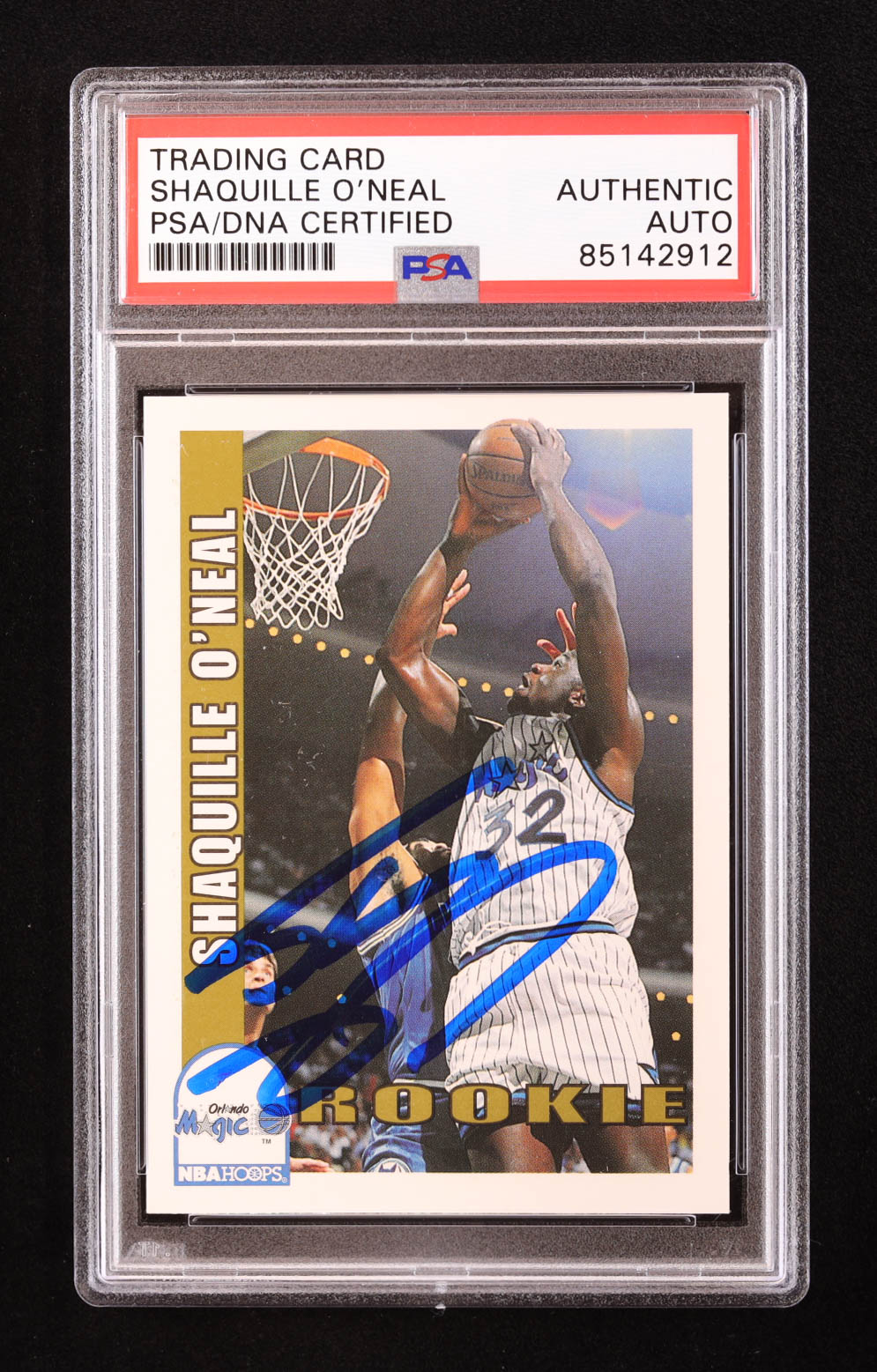 Shaquille O'Neal Signed 1992-93 Hoops #442 RC (PSA) at PristineAuction.com Shaquille O'Neal Signed 1992-93 Hoops #442 RC (PSA) at PristineAuction.com