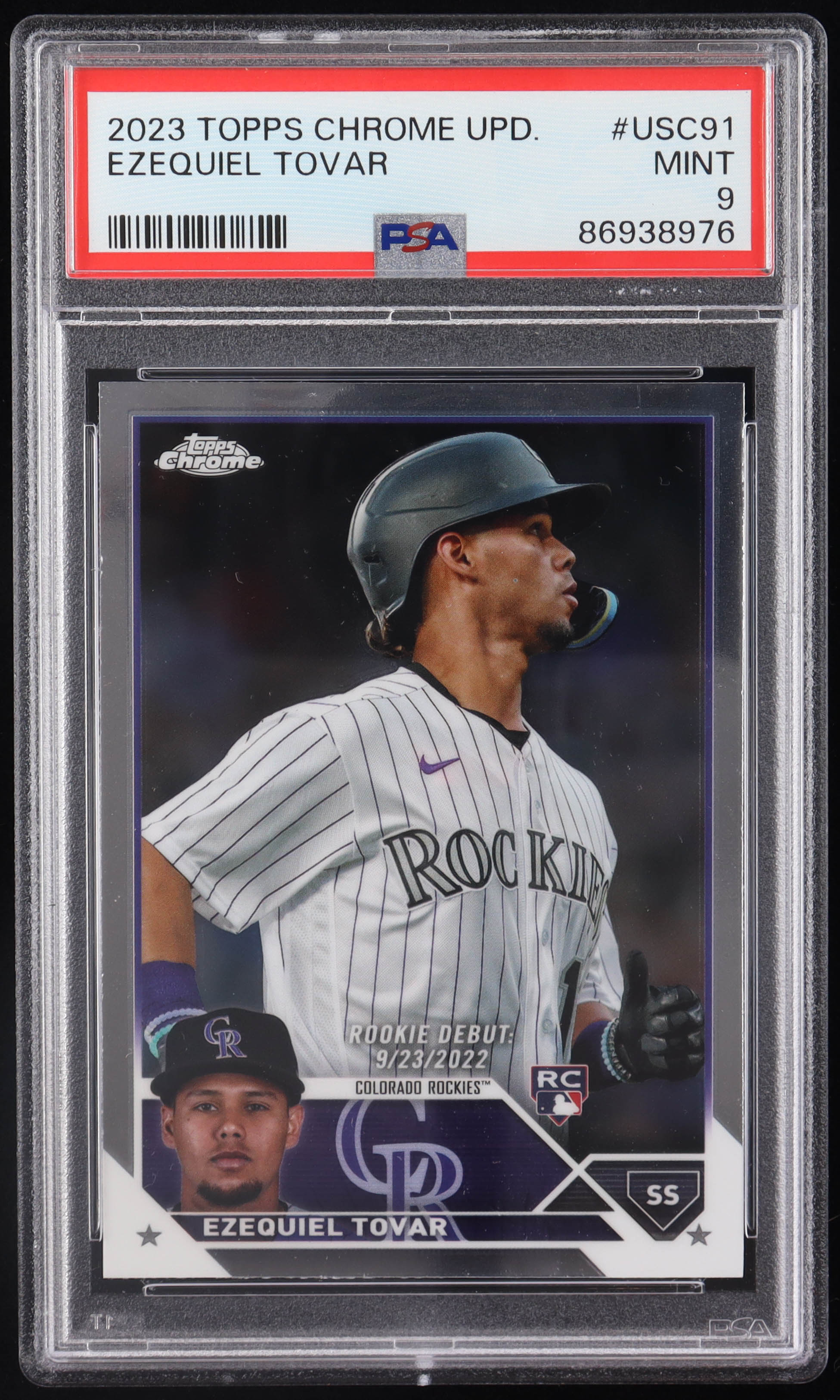 Ezequiel Tovar 2023 Topps Chrome Update #USC91 RC (PSA 9) at PristineAuction.com Ezequiel Tovar 2023 Topps Chrome Update #USC91 RC (PSA 9) at PristineAuction.com