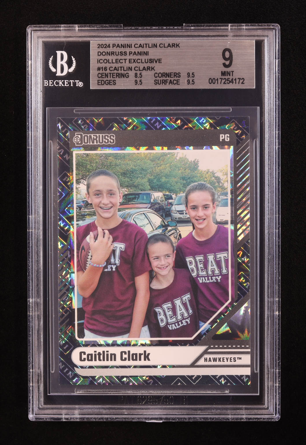 Caitlin Clark 2024 Panini Caitlin Clark Collection Donruss Panini iCollect Exclusive #16 RC (BGS 9) at PristineAuction.com Caitlin Clark 2024 Panini Caitlin Clark Collection Donruss Panini iCollect Exclusive #16 RC (BGS 9) at PristineAuction.com