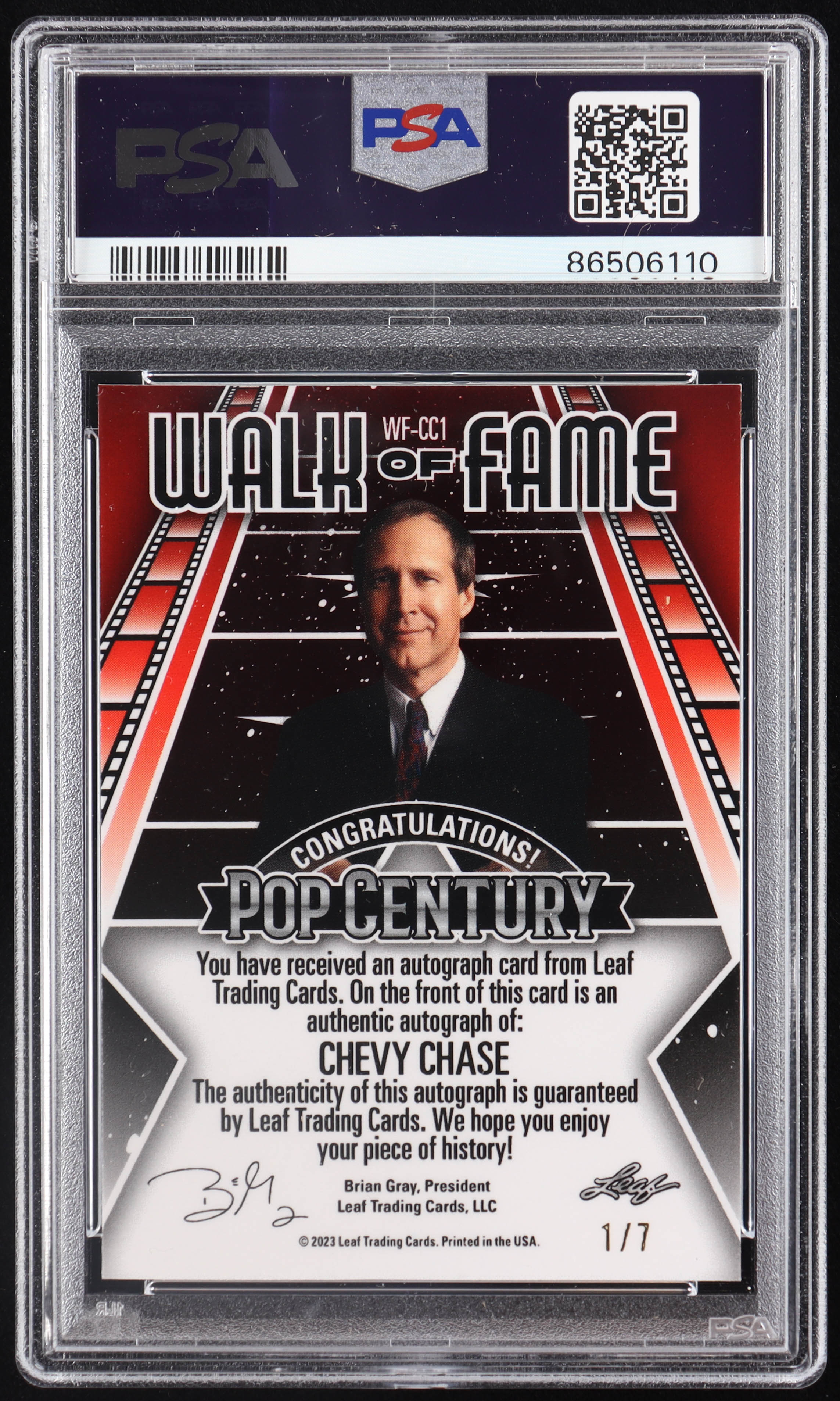 Chevy Chase 2023 Leaf Pop Century Metal Walk of Fame Autographs
