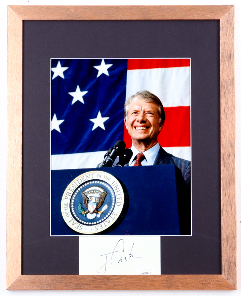 Jimmy Carter Signed Custom Framed Cut Display (JSA) at PristineAuction.com Jimmy Carter Signed Custom Framed Cut Display (JSA) at PristineAuction.com