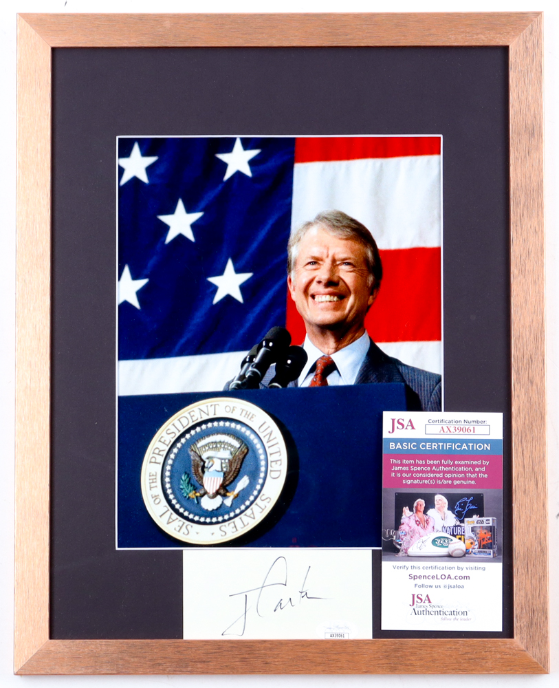 Jimmy Carter Signed Custom Framed Cut Display (JSA) at PristineAuction.com Jimmy Carter Signed Custom Framed Cut Display (JSA) at PristineAuction.com