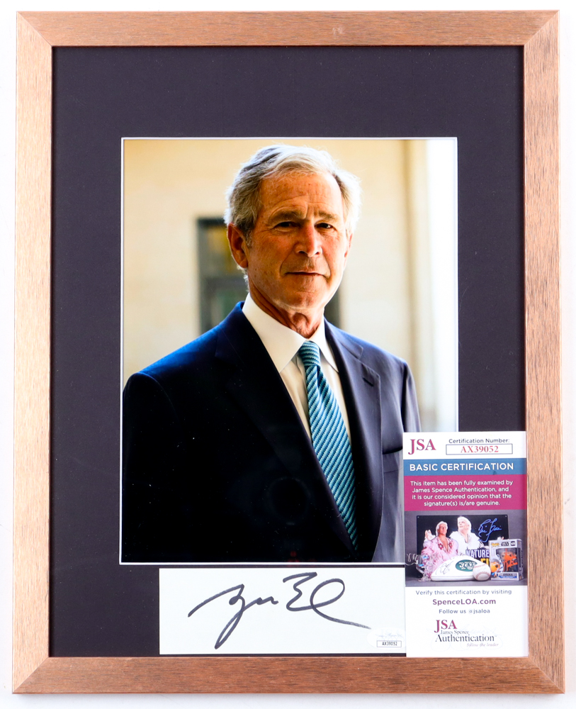 George W. Bush Signed Custom Framed Cut Display (JSA) at PristineAuction.com George W. Bush Signed Custom Framed Cut Display (JSA) at PristineAuction.com