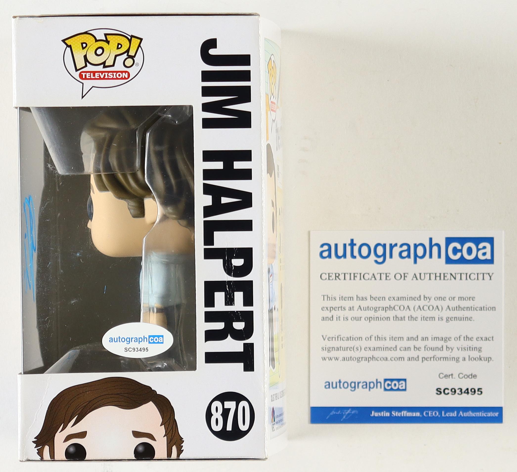 John Krasinski Signed "The Office" #870 Jim Halpert Funko Pop! Vinyl Figure (ACOA) at PristineAuction.com John Krasinski Signed "The Office" #870 Jim Halpert Funko Pop! Vinyl Figure (ACOA) at PristineAuction.com
