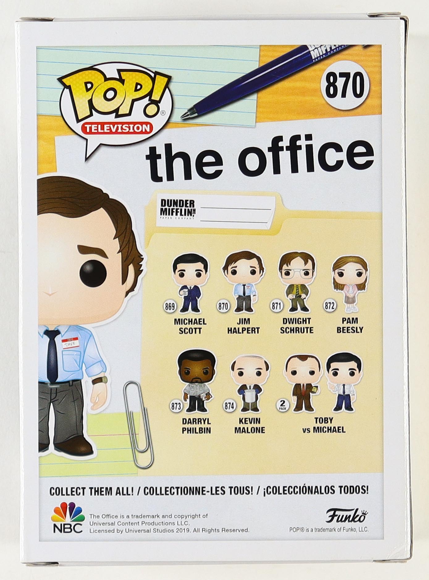 John Krasinski Signed "The Office" #870 Jim Halpert Funko Pop! Vinyl Figure (ACOA) at PristineAuction.com John Krasinski Signed "The Office" #870 Jim Halpert Funko Pop! Vinyl Figure (ACOA) at PristineAuction.com