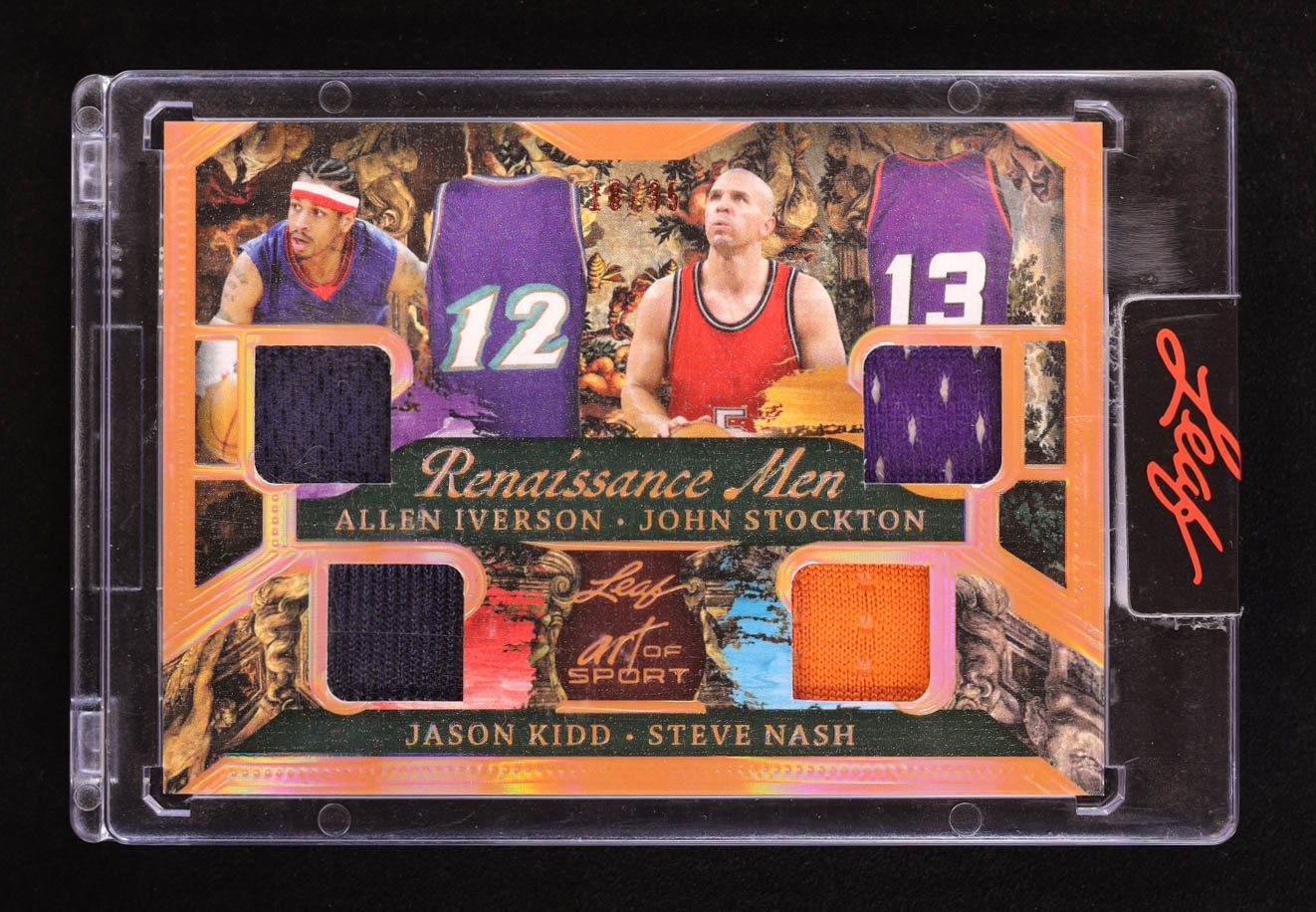Allen Iverson / John Stockton / Jason Kidd / Steve Nash 2023 Leaf Art of Sport Renaissance Men Memorabilia #RM11 #18/35 at PristineAuction.com Allen Iverson / John Stockton / Jason Kidd / Steve Nash 2023 Leaf Art of Sport Renaissance Men Memorabilia #RM11 #18/35 at PristineAuction.com