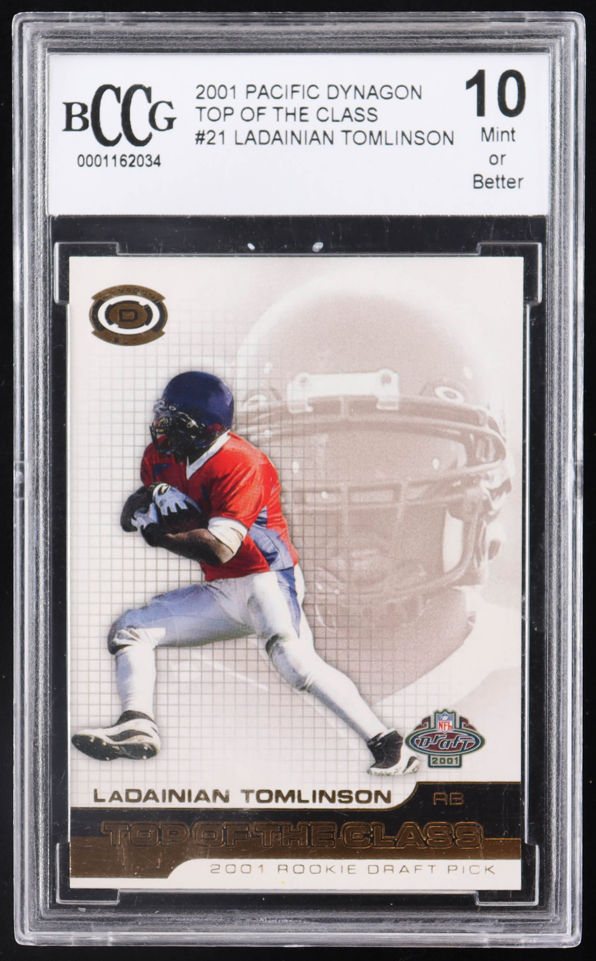 LaDainian Tomlinson 2001 Pacific Dynagon Top of the Class #21 RC (BCCG 10) at PristineAuction.com LaDainian Tomlinson 2001 Pacific Dynagon Top of the Class #21 RC (BCCG 10) at PristineAuction.com