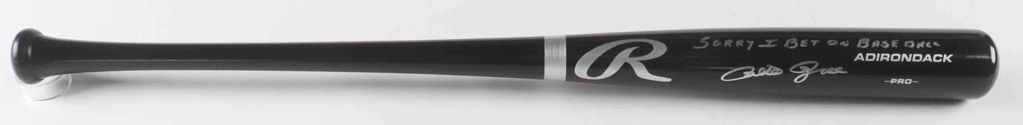 Pete Rose Signed Rawlings Adirondack Pro Baseball Bat Inscribed "Sorry I Bet On Baseball" (JSA) at PristineAuction.com Pete Rose Signed Rawlings Adirondack Pro Baseball Bat Inscribed "Sorry I Bet On Baseball" (JSA) at PristineAuction.com