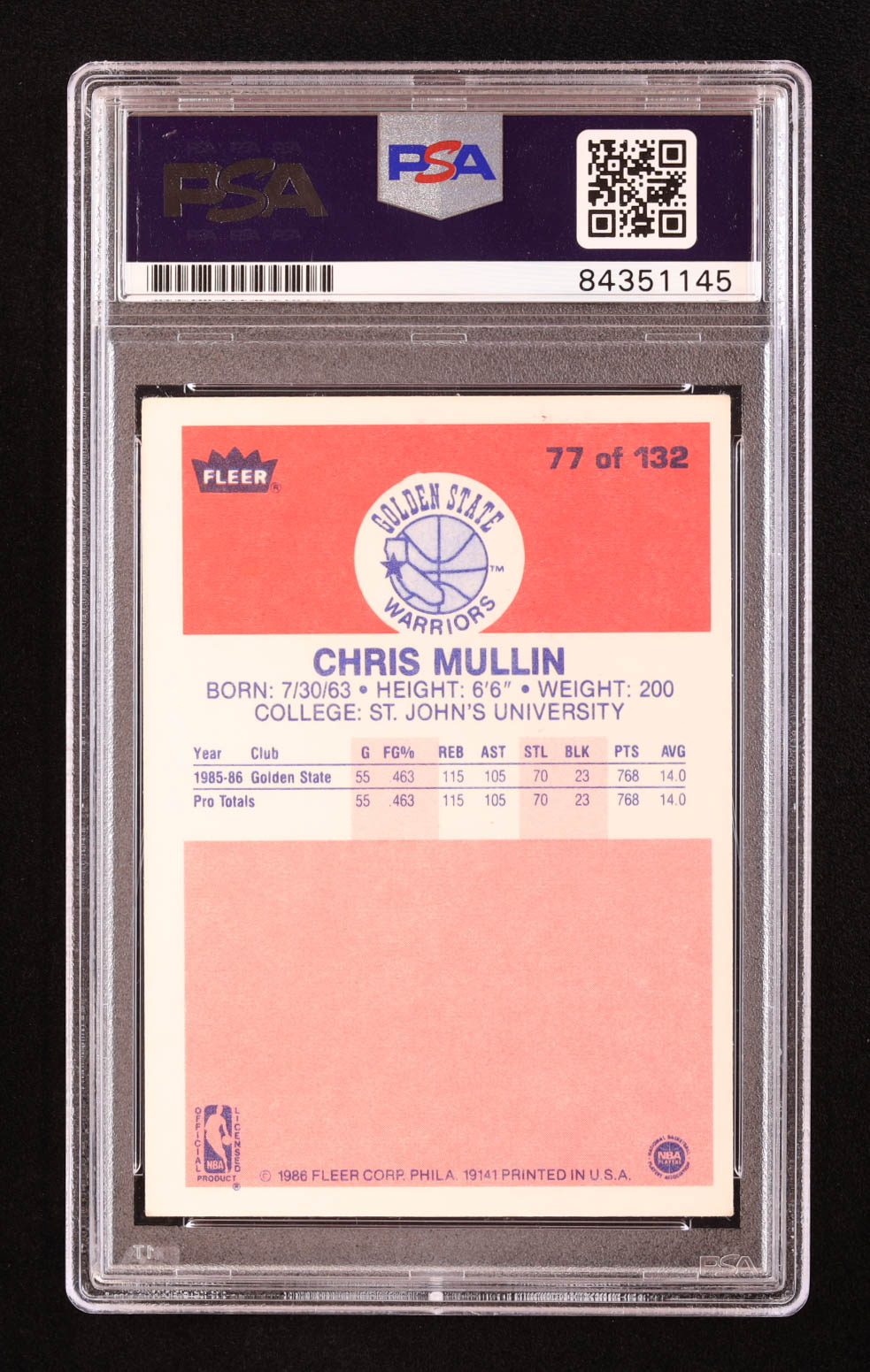 Chris Mullin Signed 1986-87 Fleer #77 RC (PSA | Autograph Grade 10) at PristineAuction.com Chris Mullin Signed 1986-87 Fleer #77 RC (PSA | Autograph Grade 10) at PristineAuction.com
