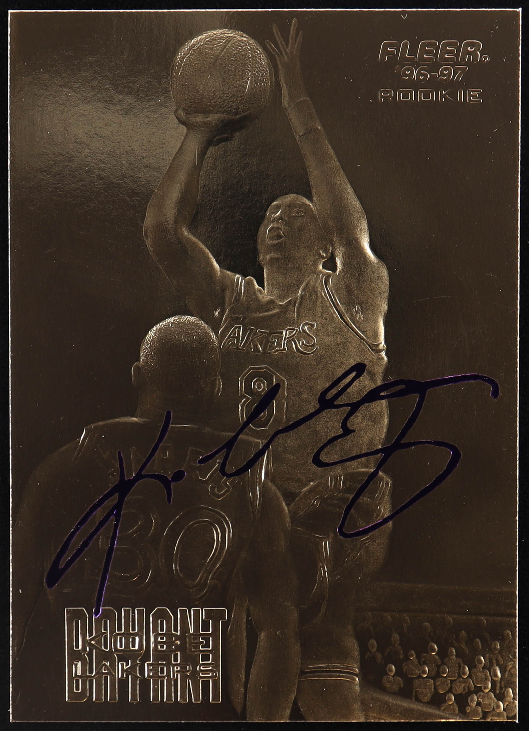 Kobe Bryant 1996-97 Fleer Purple Signature 23Kt Gold RC at PristineAuction.com Kobe Bryant 1996-97 Fleer Purple Signature 23Kt Gold RC at PristineAuction.com