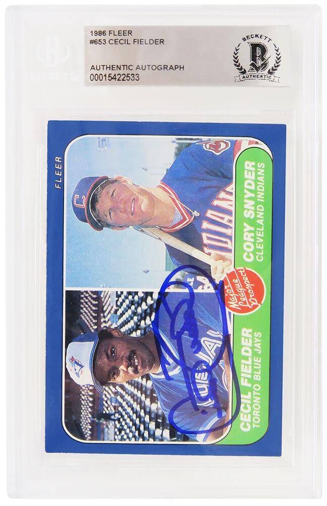Cecil Fielder Signed 1986 Fleer #653 (BGS) at PristineAuction.com Cecil Fielder Signed 1986 Fleer #653 (BGS) at PristineAuction.com