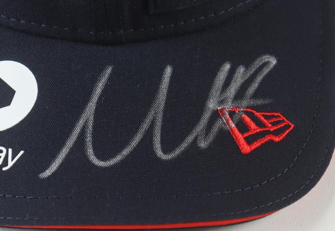 Max Verstappen Signed Redbull Racing Hat (Beckett) at PristineAuction.com Max Verstappen Signed Redbull Racing Hat (Beckett) at PristineAuction.com