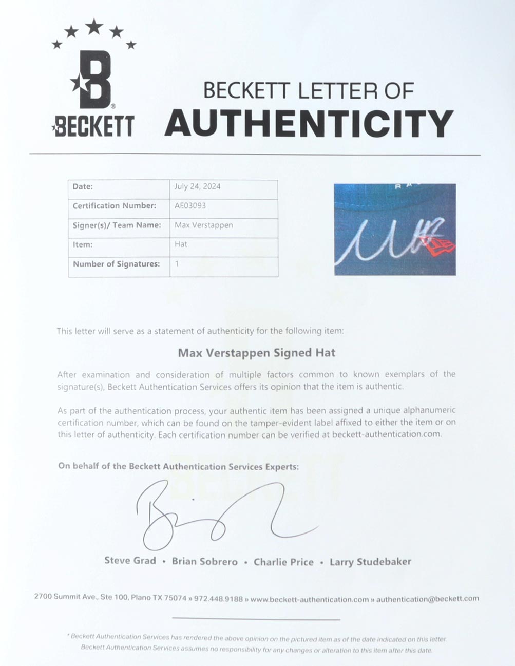 Max Verstappen Signed Redbull Racing Hat (Beckett) at PristineAuction.com Max Verstappen Signed Redbull Racing Hat (Beckett) at PristineAuction.com