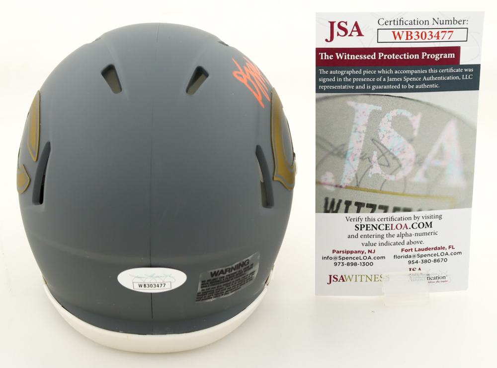 D. J. Moore Signed Bears Slate Alternate Speed Mini Helmet (JSA) at PristineAuction.com D. J. Moore Signed Bears Slate Alternate Speed Mini Helmet (JSA) at PristineAuction.com