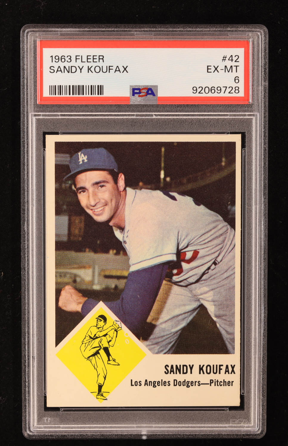 Sandy Koufax 1963 Fleer #42 (PSA 6) at PristineAuction.com Sandy Koufax 1963 Fleer #42 (PSA 6) at PristineAuction.com