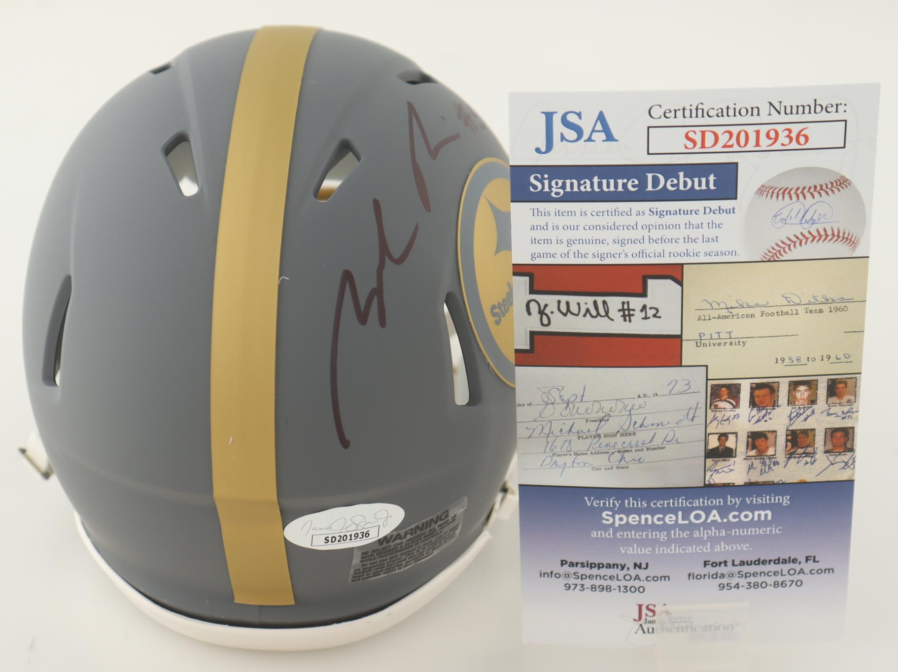 Zach Frazier Signed Steelers Slate Alternate Speed Mini Helmet (JSA) at PristineAuction.com Zach Frazier Signed Steelers Slate Alternate Speed Mini Helmet (JSA) at PristineAuction.com