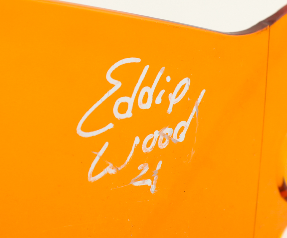 "The Woods Brothers" NASCAR Helmet Visor Signed By (4) With Matt DiBenedetto, Eddie Wood, Leonard Wood & Jon Wood (PA) at PristineAuction.com "The Woods Brothers" NASCAR Helmet Visor Signed By (4) With Matt DiBenedetto, Eddie Wood, Leonard Wood & Jon Wood (PA) at PristineAuction.com