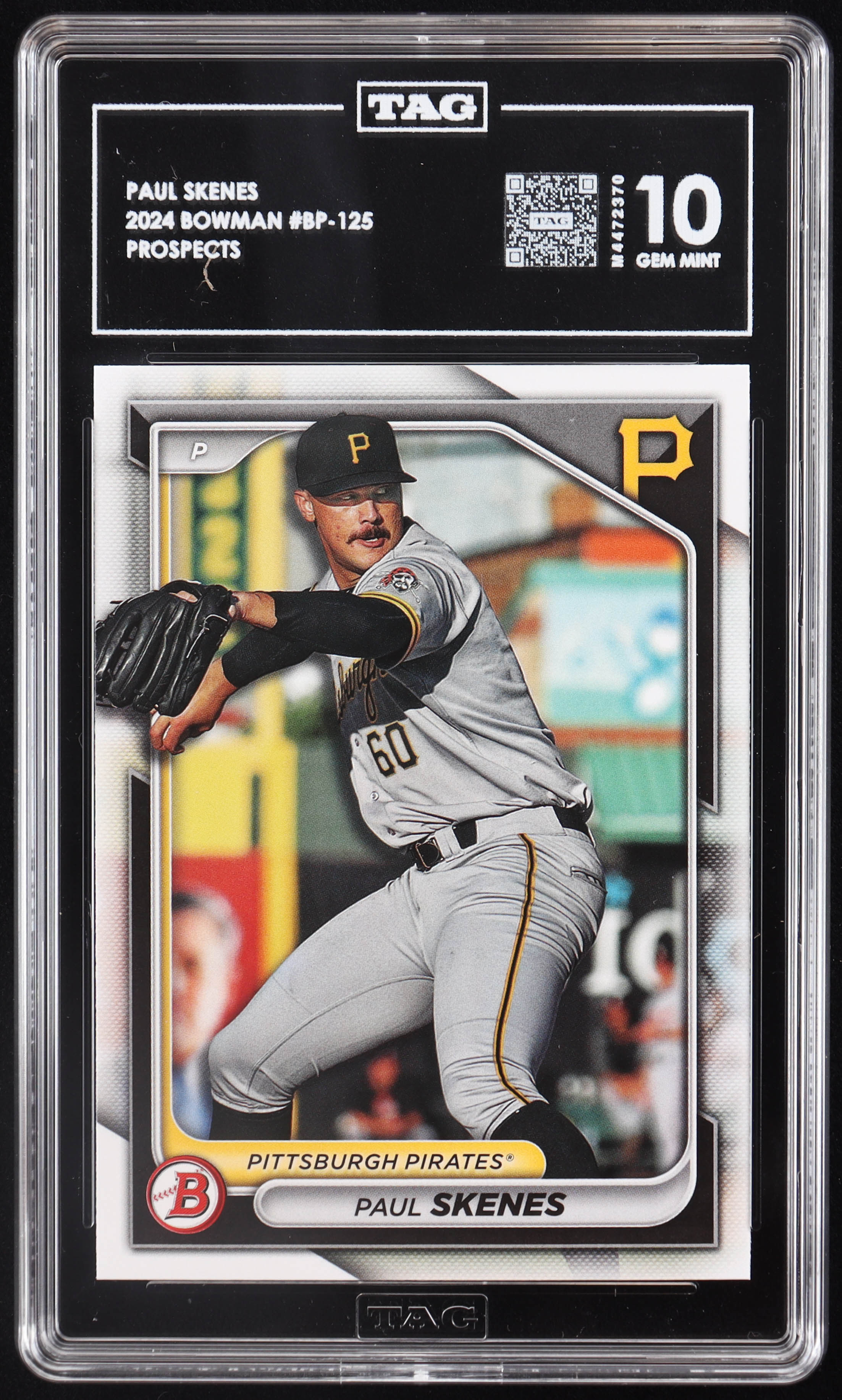 Paul Skenes 2024 Bowman Prospects #BP125 RC (TAG 10) at PristineAuction.com Paul Skenes 2024 Bowman Prospects #BP125 RC (TAG 10) at PristineAuction.com