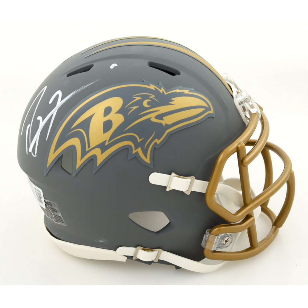 Ray Lewis Signed Ravens Slate Alternate Speed Mini Helmet (Beckett) at PristineAuction.com