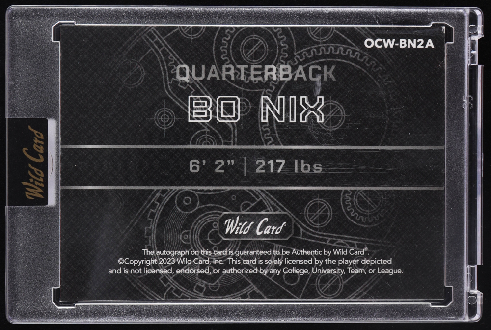 2023 Wild Card Qb1 On the Clock - Bo Nix #OCW BN2-A Purple Rainbow Foil